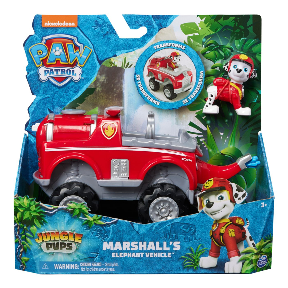 PATRULA CATELUSILOR JUNGLE PUPS SET FIGURINA MARSHALL SI VEHICUL ELEFANT