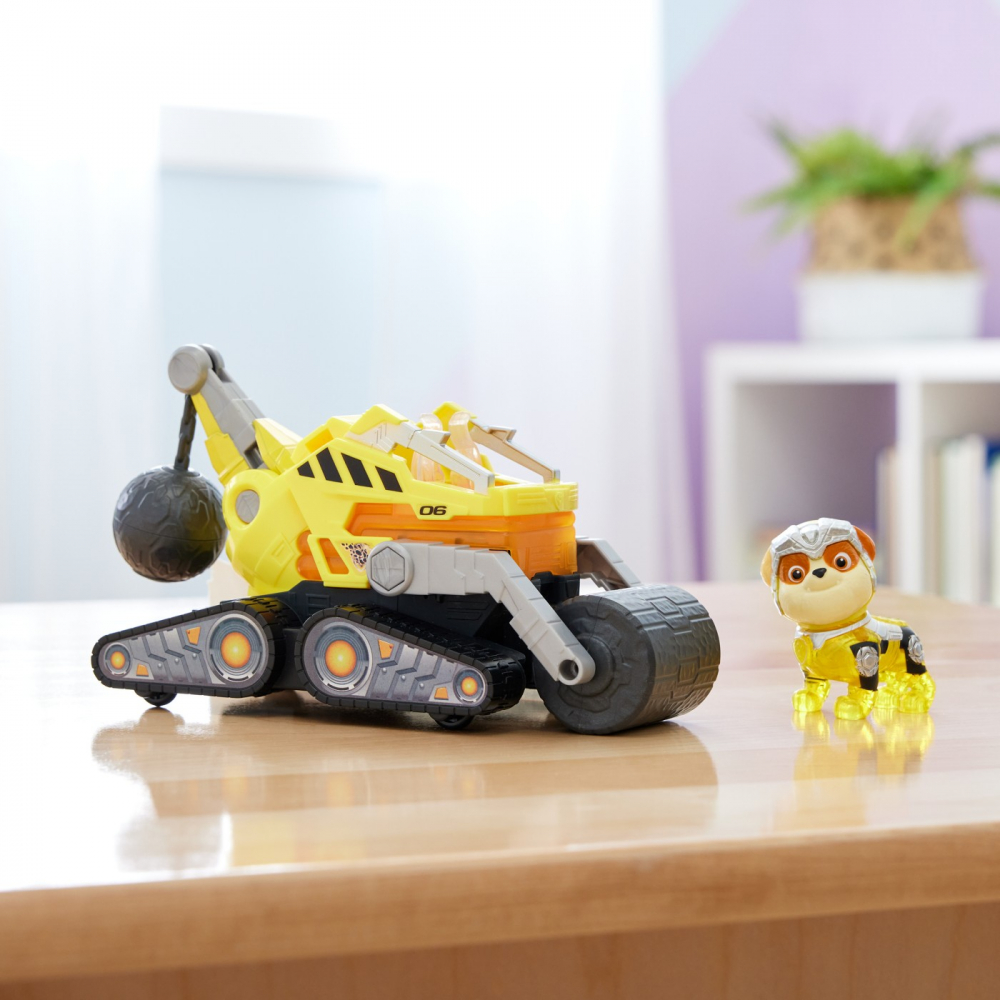 PATRULA CATELUSILOR MIGHTY MOVIE SET FIGURINA RUBBLE SI VEHICUL BULDOZER [7]