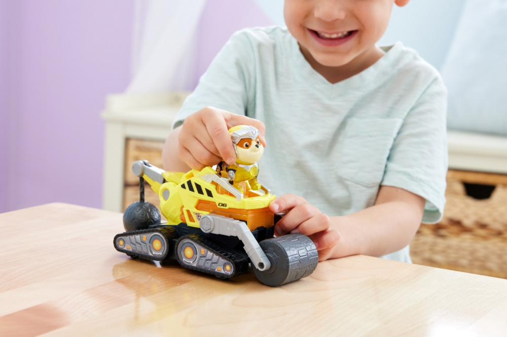 PATRULA CATELUSILOR MIGHTY MOVIE SET FIGURINA RUBBLE SI VEHICUL BULDOZER [4]