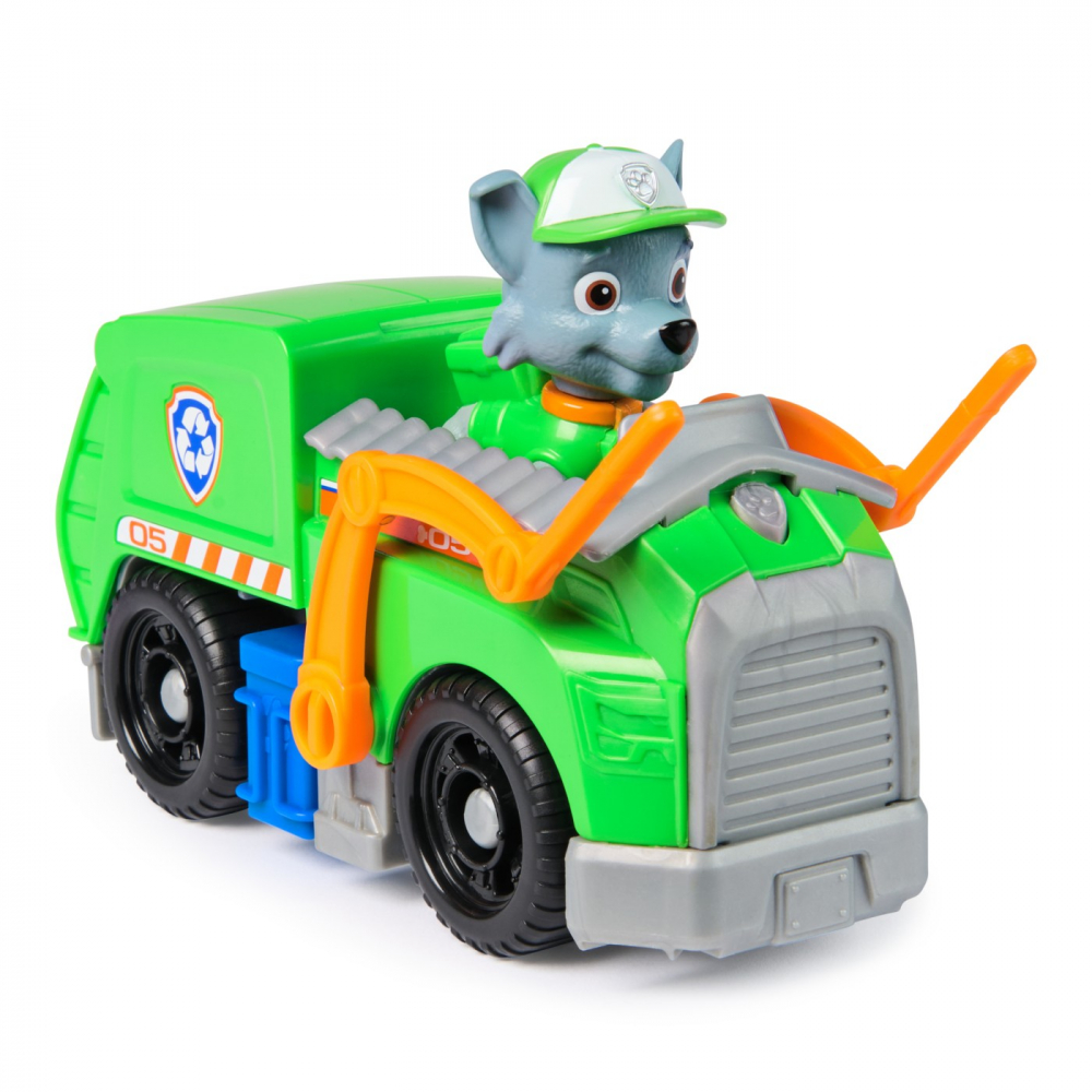 PATRULA CATELUSILOR SET VEHICUL DE BAZA CAMIONUL DE RECICLARE  SI FIGURINA ROCKY [8]