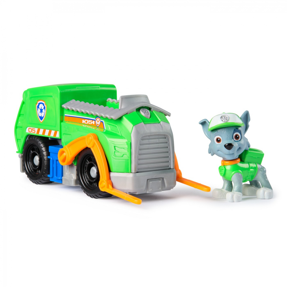 PATRULA CATELUSILOR SET VEHICUL DE BAZA CAMIONUL DE RECICLARE  SI FIGURINA ROCKY [3]