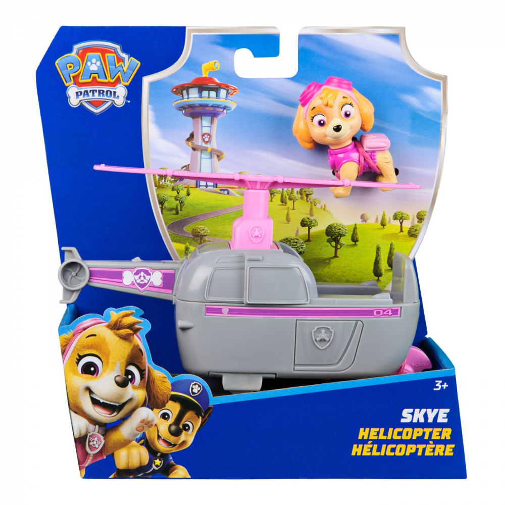 PATRULA CATELUSILOR SET VEHICUL DE BAZA ELICOPTER SI FIGURINA SKYE