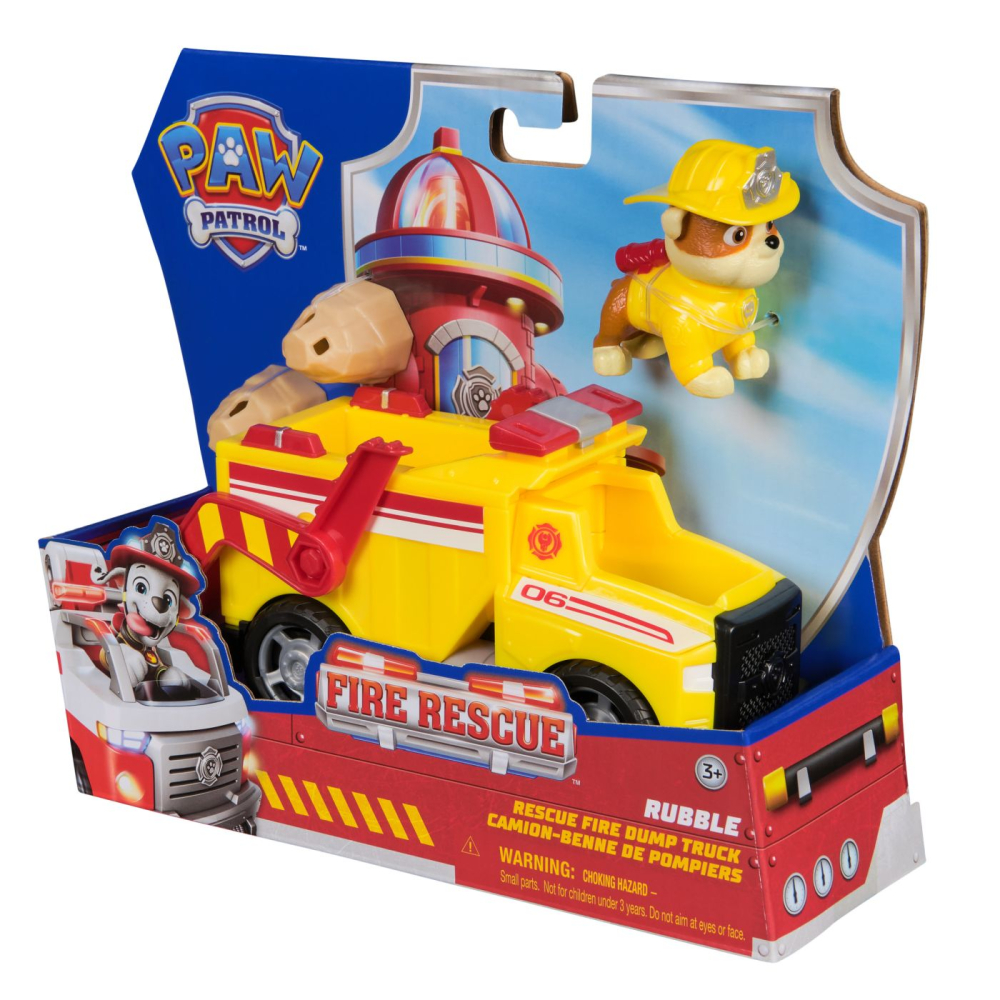 PATRULA CATELUSILOR VEHICUL DE SALVARE MASINA DE POMPIERI SI FIGURINA RUBBLE