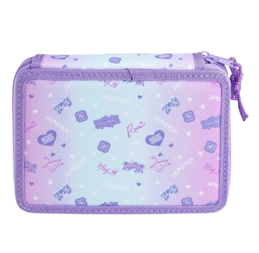 Penar echipat K-Pop, 3 compartimente, lila, 21x15x4 cm [2]