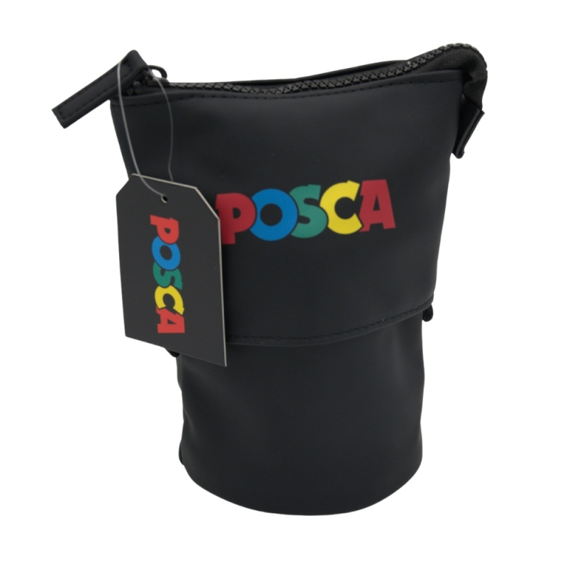 Penar echipat UNI Posca Stand UP, cilindric, negru – 18 markere incluse [4]