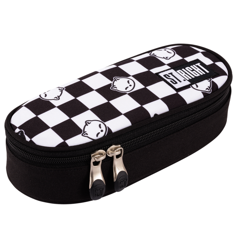 Penar neechipat Chess Cats, 1 compartiment, negru cu alb,23x11x6 cm [1]