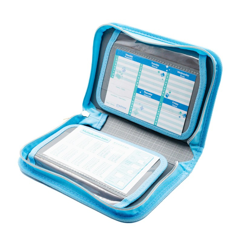 Penar neechipat Doggy,1 compartiment, 2 extensii, roz cu turcoaz,20x14x4 cm [2]