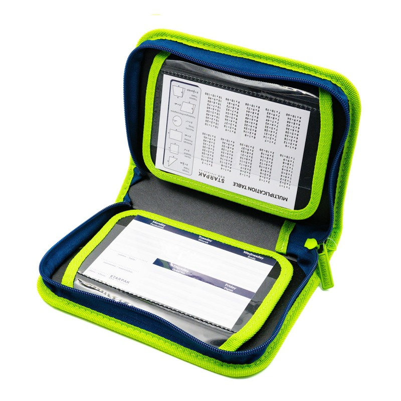 Penar neechipat Fotbal,1 compartiment, 2 extensii, albastru cu verde,20x14x4 cm [2]