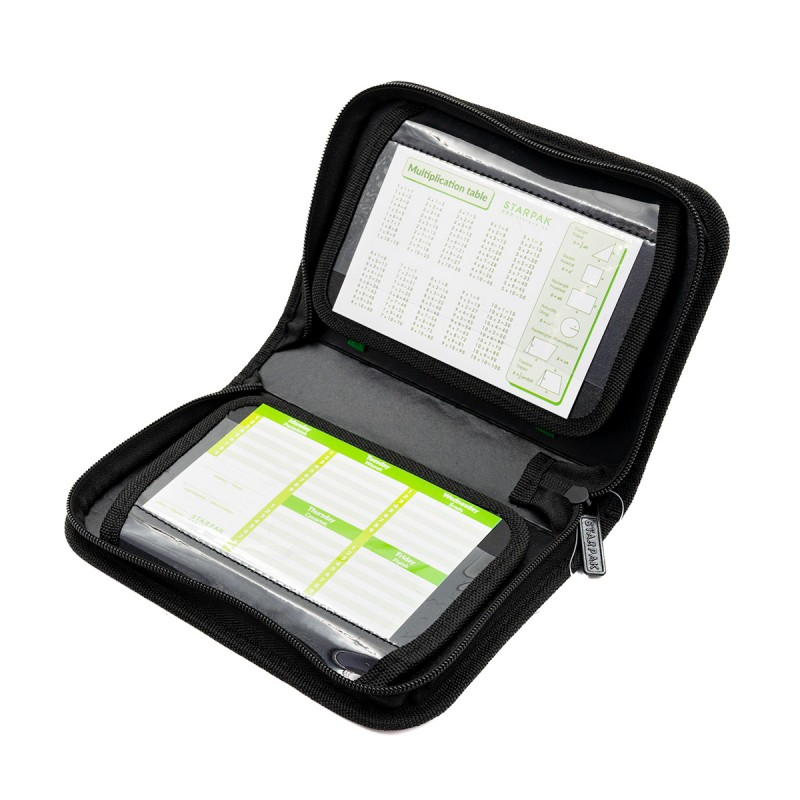 Penar neechipat Fotbal,1 compartiment, 2 extensii, negru cu verde,20x14x4 cm [2]
