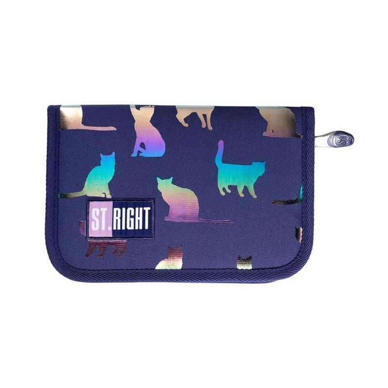 Penar neechipat Holo Cats,1 compartiment, 2 extensii, bluemarin,20x14x4 cm [1]