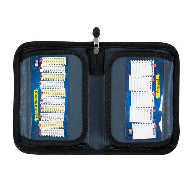 Penar neechipat Inimi colorate,1 compartiment, 2 extensii, negru cu roz,20x14x4 cm [2]