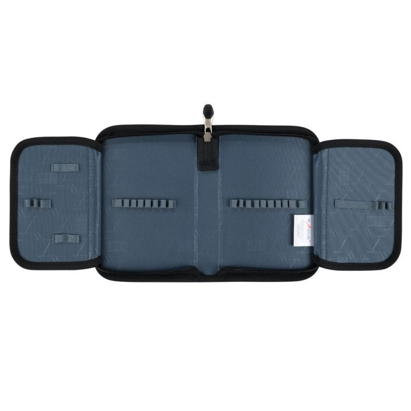Penar neechipat Inimi colorate,1 compartiment, 2 extensii, negru cu roz,20x14x4 cm [3]