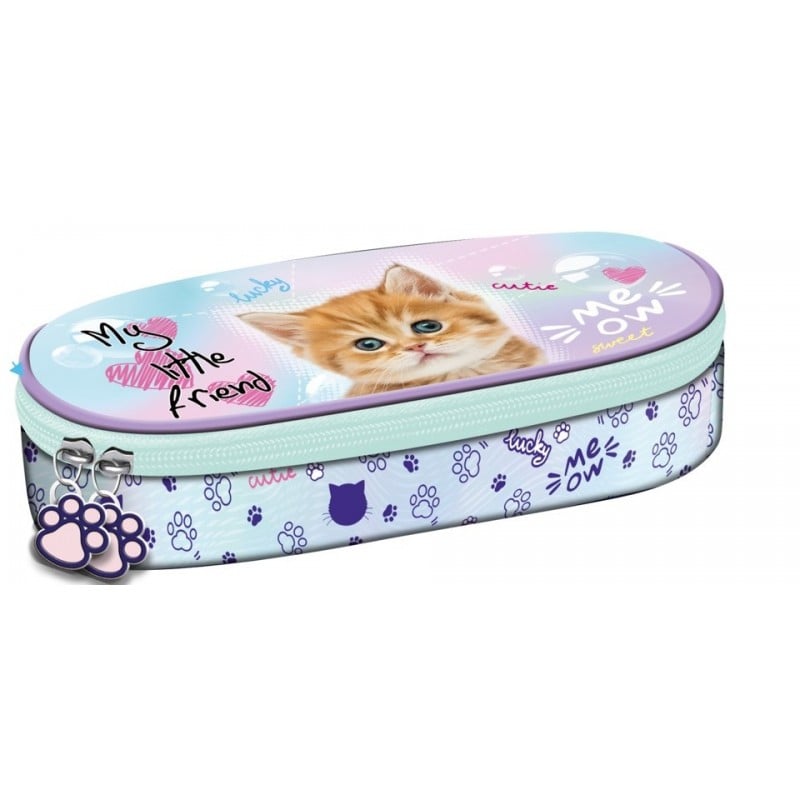 Penar neechipat My Little Friend Cat, 1 compartiment, roz cu bleu,23x11x6 cm [1]