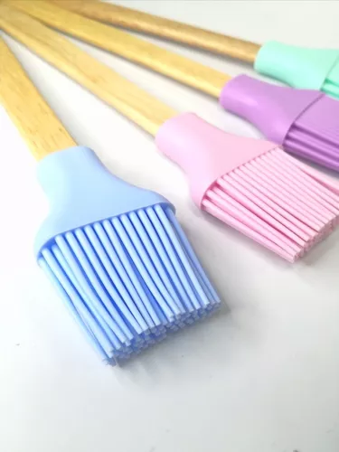 Pensula din silicon cu maner din lemn,29 cm, diverse culori [7]