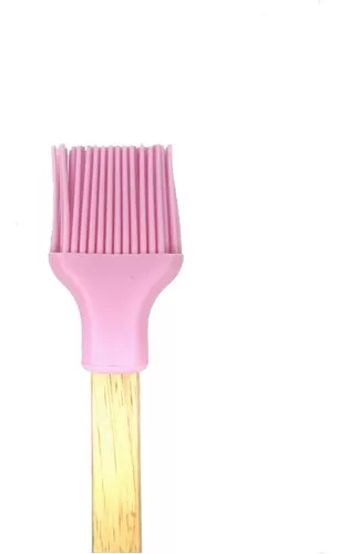 Pensula din silicon cu maner din lemn,29 cm, diverse culori [6]