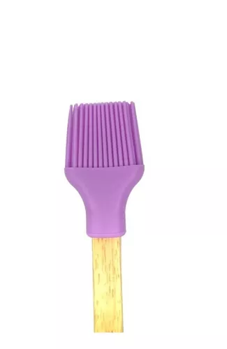 Pensula din silicon cu maner din lemn,29 cm, diverse culori [5]