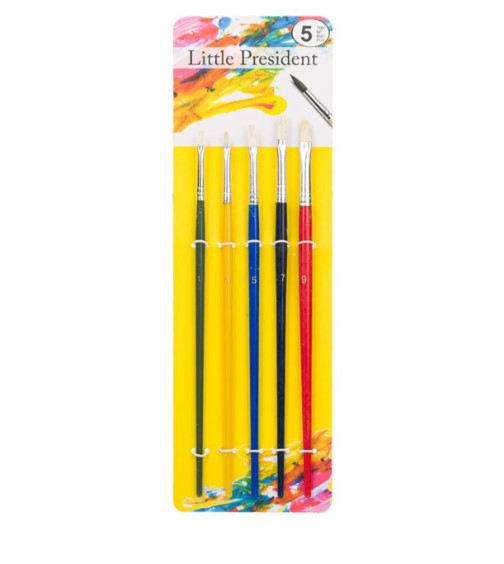 Pensula multicolor cu varf plat,-5 bucati