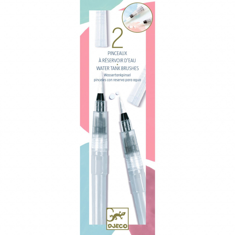 Pensule cu rezervor de apa cu 2 varfuri diferite,2 piese/set [2]