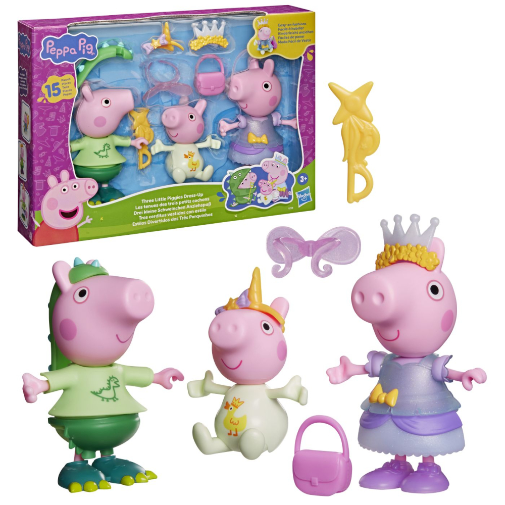 PEPPA PIG SET 3 PURCELUSI CARE SE IMBRACA CU FIGURINE SI ACCESORII [3]