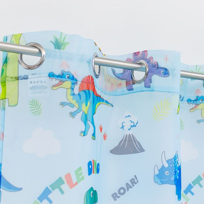 Perdea cu inele pentru copii, Imprimeu Dinozauri,multicolor,140x260 cm [2]