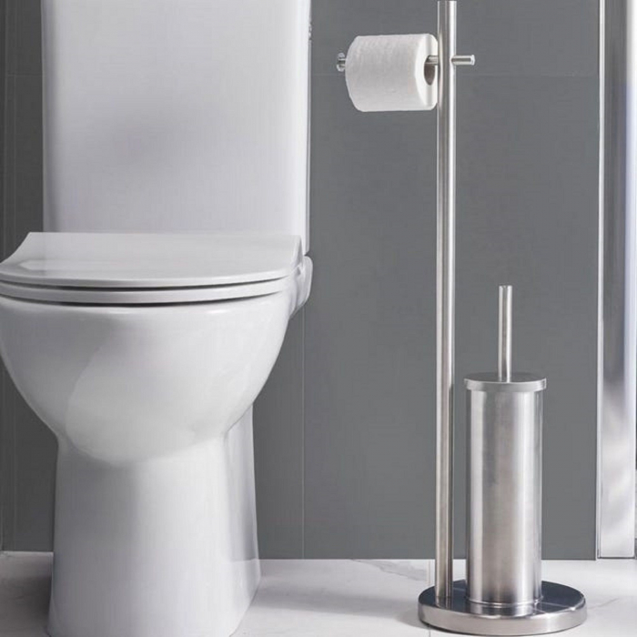 Perie WC cu suport hartie igienica din inox [2]