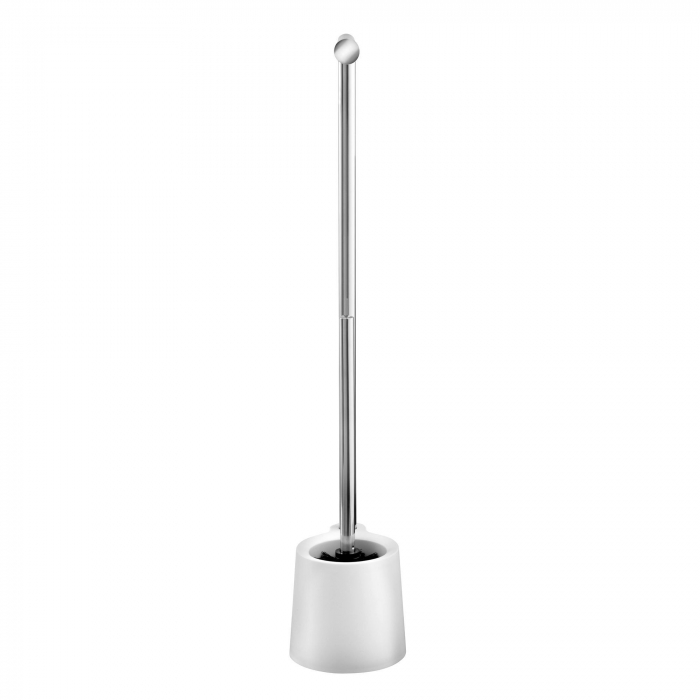 Perie WC cu suport hartie igienica,din inox si polipropilena,alb,70 cm [3]