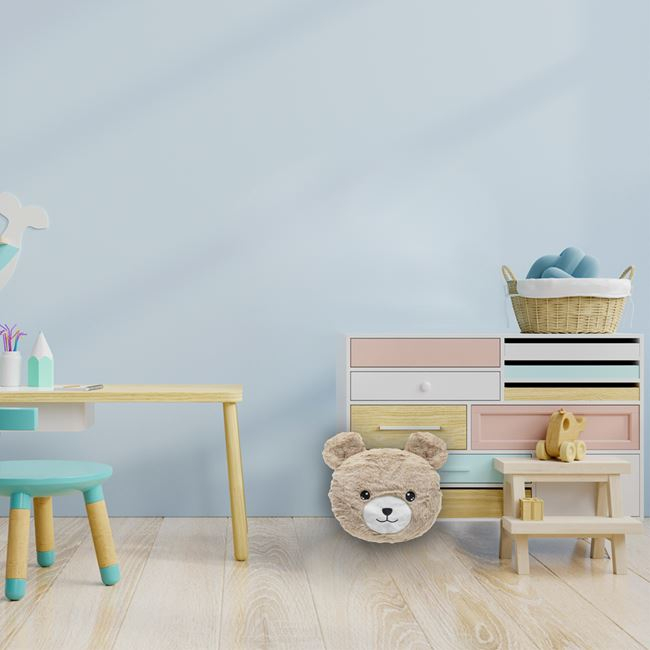 Perna decorativa pentru copii ursulet,bej,28x28x9 cm [3]