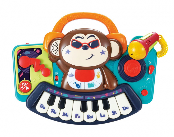 Pianină Bebe Maimuțică DJ cu Lumini, Sunete și Microfon [2]
