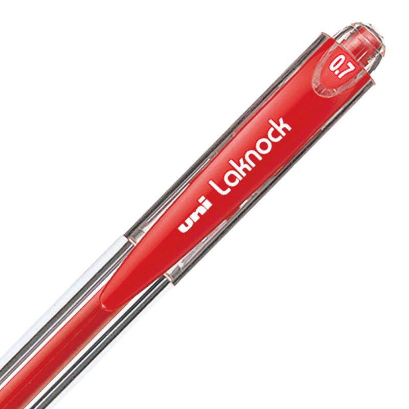 Pix cu bila Uni-ball Laknock SN-100, 0.7mm, cu mecanism, corp transparent, grip cauciucat in culoarea scrisului [2]