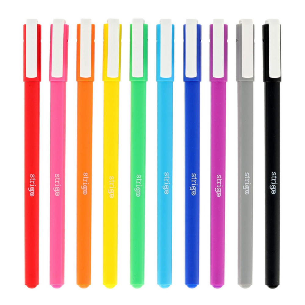 Pix cu gel Strigo Classic, grosime scriere 0.8mm, 10 culori/set [2]