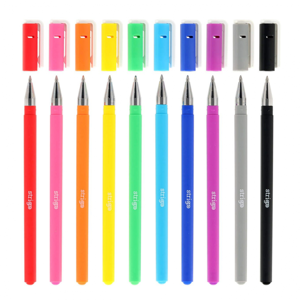 Pix cu gel Strigo Classic, grosime scriere 0.8mm, 10 culori/set [3]