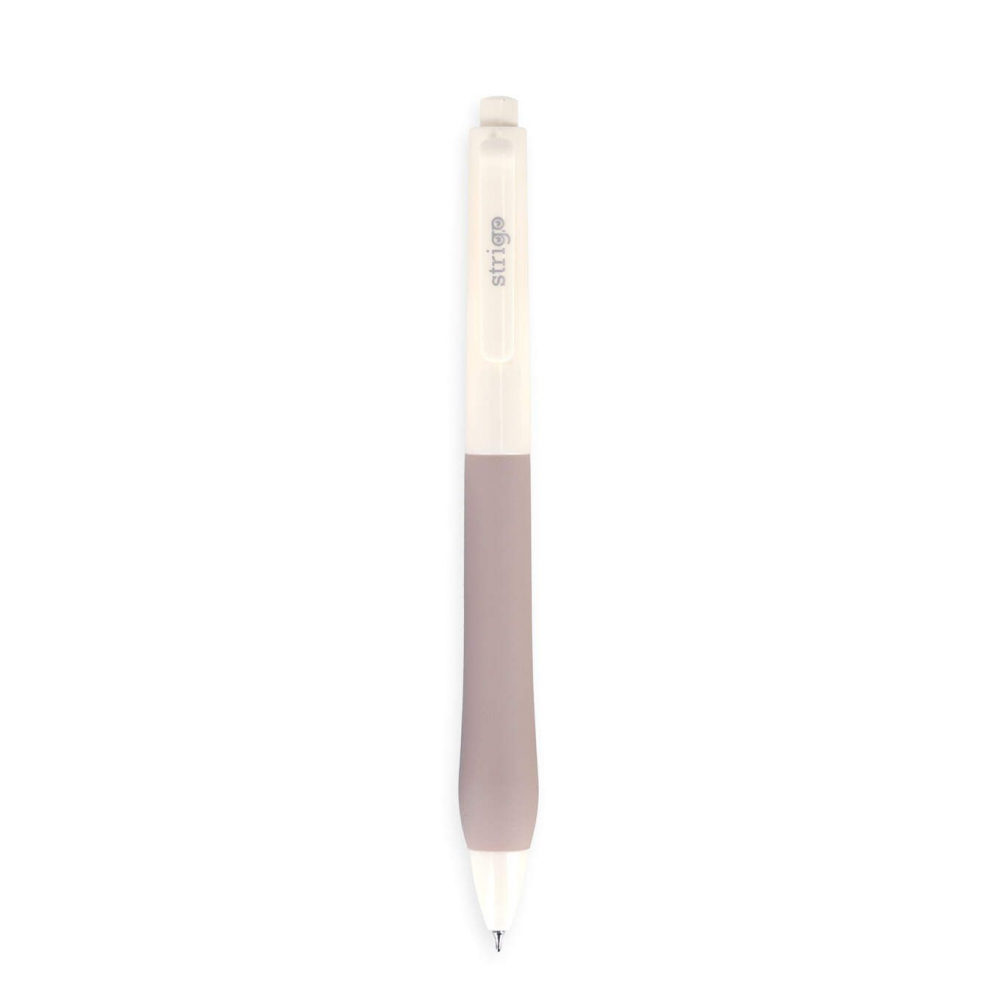 Pix cu gel Strigo Silent Click, cerneala albastra, 0.7 mm, grip ultra soft [4]