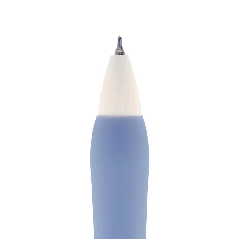 Pix cu gel Strigo Silent Click, cerneala albastra, 0.7 mm, grip ultra soft [5]