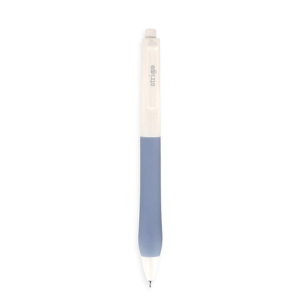 Pix cu gel Strigo Silent Click, cerneala albastra, 0.7 mm, grip ultra soft [3]