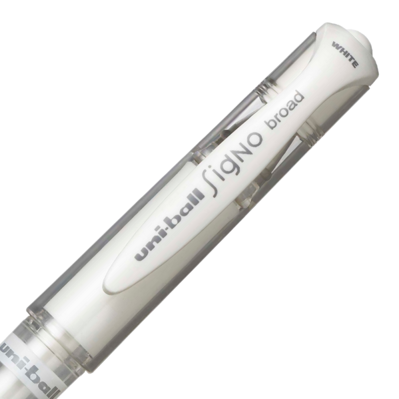 Pix cu gel Uni-ball Signo Broad UM-153, 1.0mm, cu capac, corp in culoarea scrisului, scris alb [2]