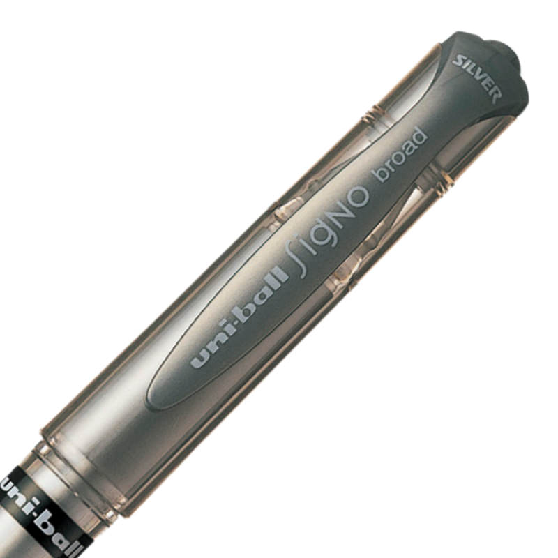 Pix cu gel Uni-ball Signo Broad UM-153, 1.0mm, cu capac, corp in culoarea scrisului, scris argintiu [2]