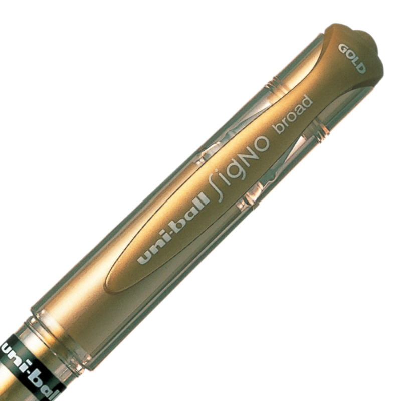 Pix cu gel Uni-ball Signo Broad UM-153, 1.0mm, cu capac, corp in culoarea scrisului, scris auriu [2]