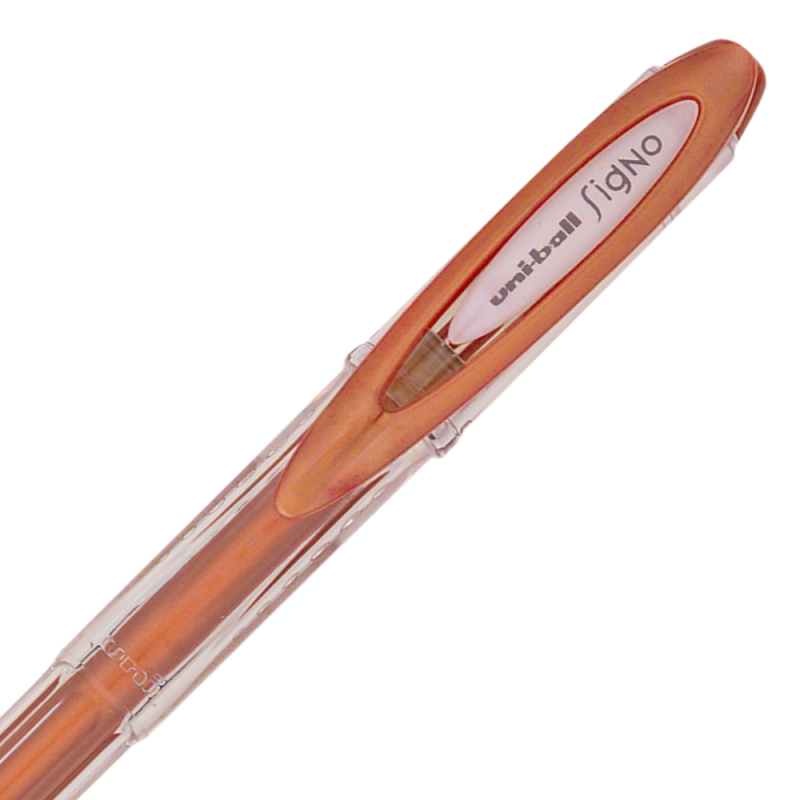 Pix cu gel Uni-ball Signo Noble Metal UM-120NM, 0.8mm,cu capac, corp transparent, scris bronz [2]