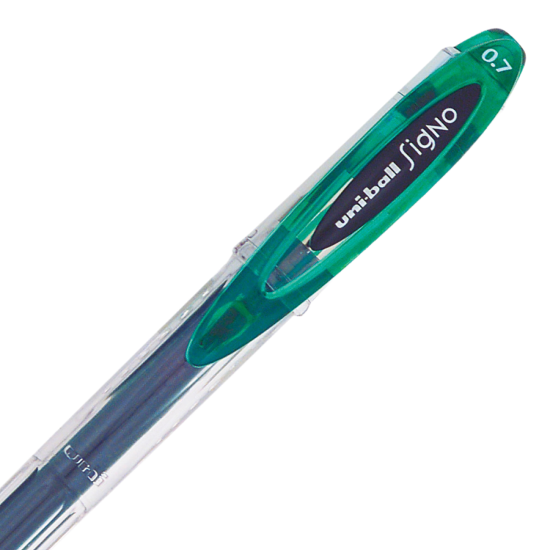Pix cu gel Uni-ball Signo Pastel UM-120, 0.7mm, cu capac, corp transparent,scris verde [2]