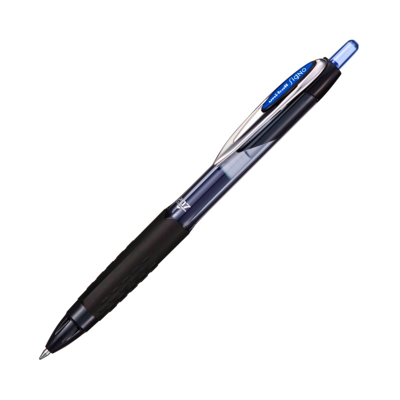 Pix cu gel Uni-ball Signo UMN-207E, 0.7mm, cu mecanism, 72% din materiale reciclate, grip cauciucat,albastru [2]