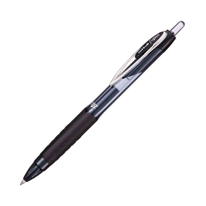 Pix cu gel Uni-ball Signo UMN-207E, 0.7mm, cu mecanism, 72% din materiale reciclate, grip cauciucat,negru [2]
