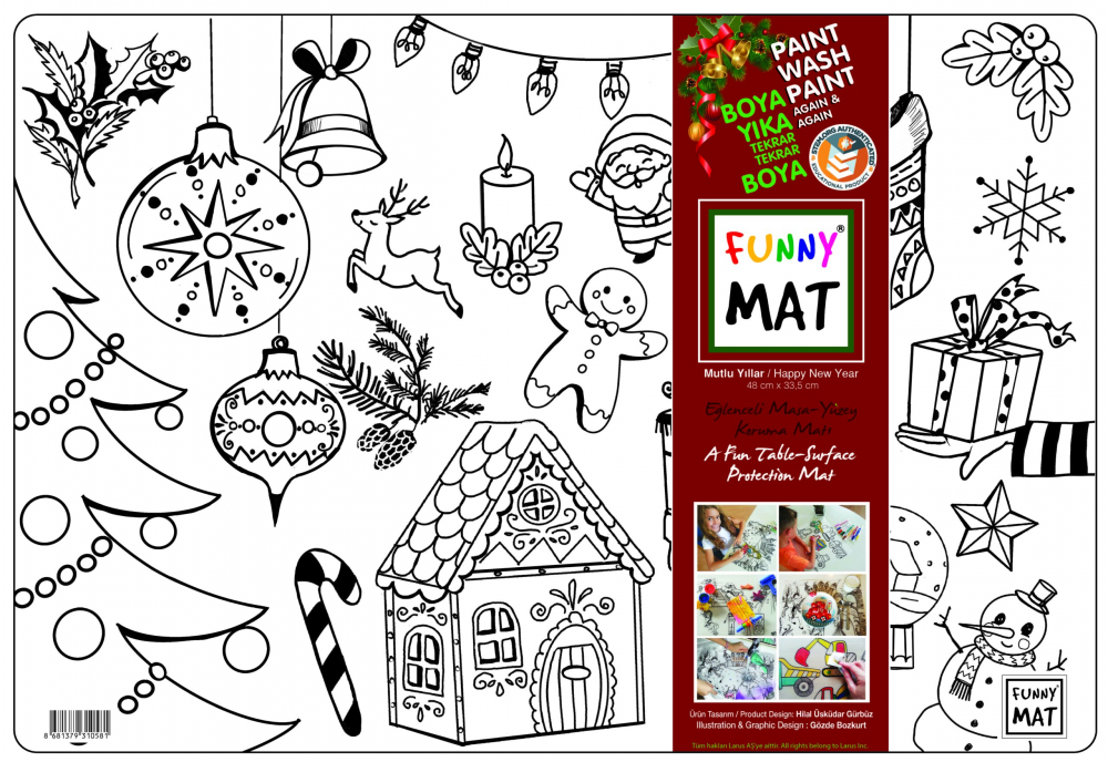 Plansa reutilizabila Funny Mat pentru colorat ,model Craciun, 48x33.5 cm [2]