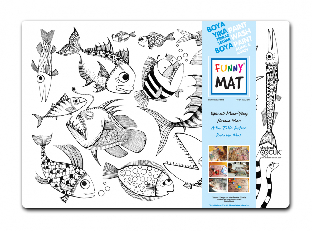 Plansa reutilizabila Funny Mat pentru colorat model Pestisori, 48x33.5 cm [4]