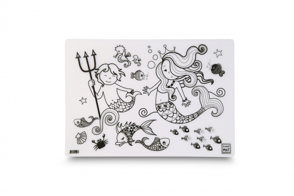 Plansa reutilizabila Funny Mat pentru colorat, model Sirene, 48x33.5 cm [2]