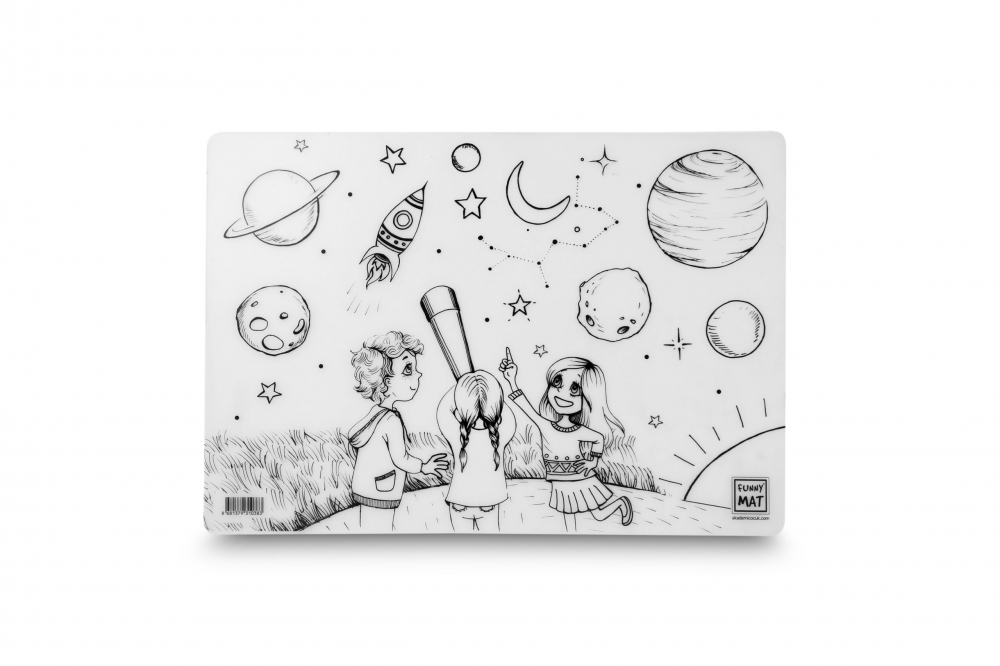 Plansa reutilizabila Funny Mat pentru colorat model Stele, 48x33.5 cm
