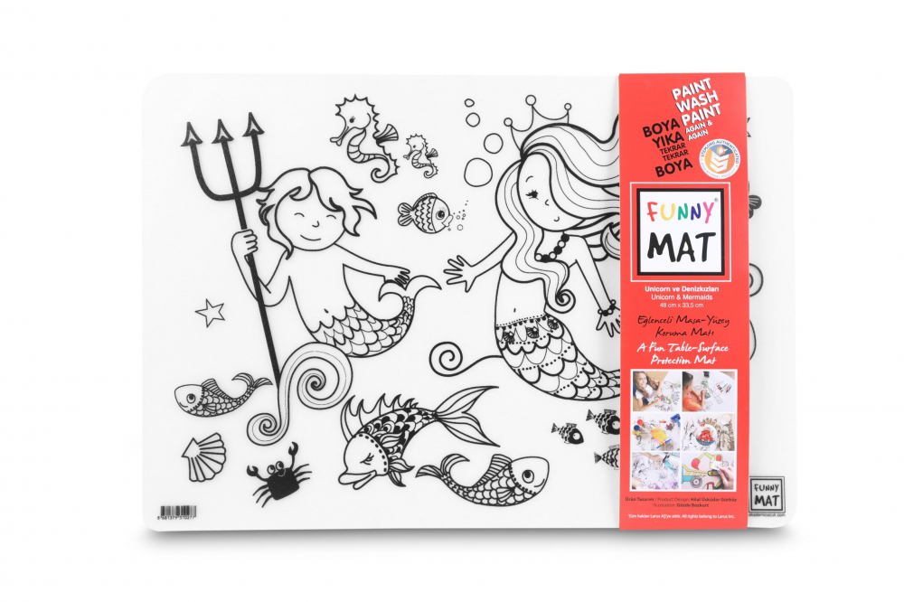Planșă Reutilizabilă de Colorat cu Unicorni & Sirene – 33,5 x 48 cm – Magie și Distracție Infinită! [1]