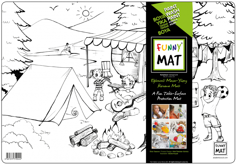 Plansa reutilizabila cu desene de colorat, model Camping,48x33.5 cm [3]