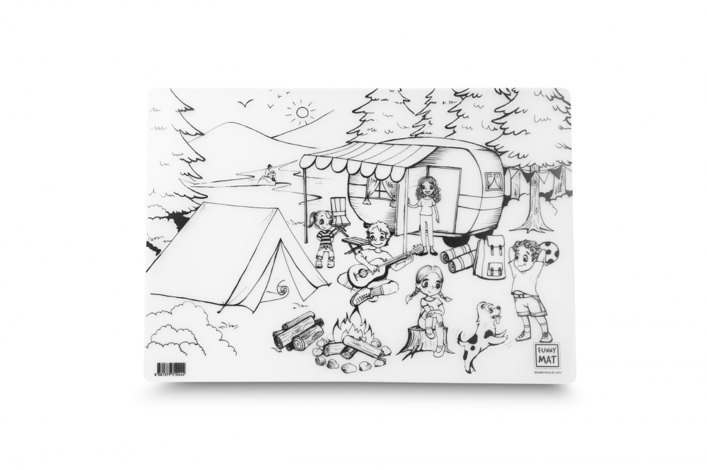 Plansa reutilizabila cu desene de colorat, model Camping,48x33.5 cm [2]