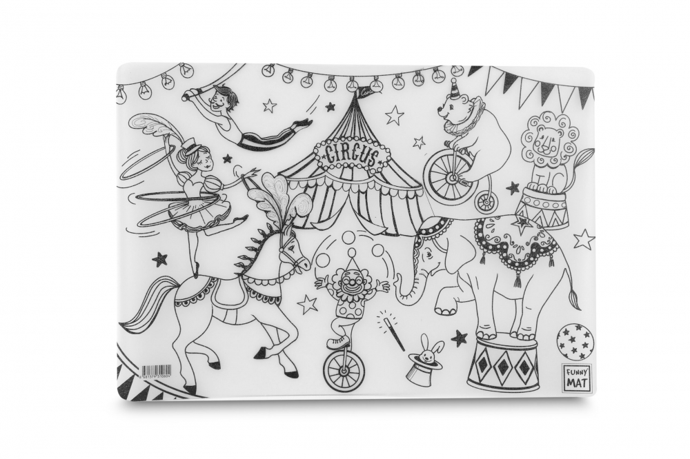Plansa reutilizabila cu desene de colorat, model Circus,48x33.5 cm [2]