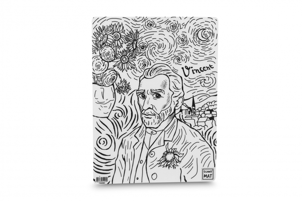 Plansa reutilizabila cu desene de colorat model Vincent Van Gogh & Salvador Dali,30x40 cm [3]